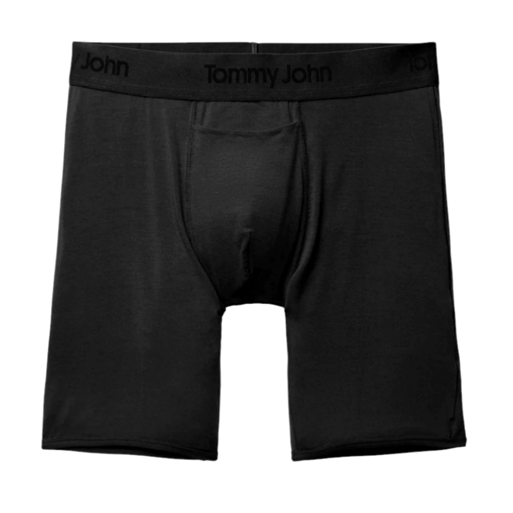 Tommy John Second Skin Black Mid-Length Boxer Brief 8". Men's Size: 2XL